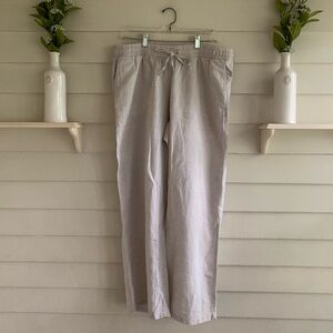 Amazon Essetials Light Tan Linen Blend Tie Pants Size 1X New With Tag